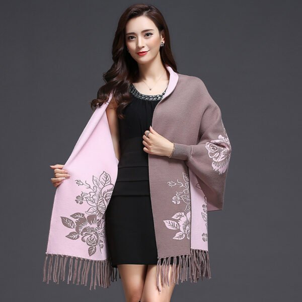 Mid-length Tassels Loose-fitting Knitted Cardigan Thickened Sweater Cashmere Outerwear - Image 7