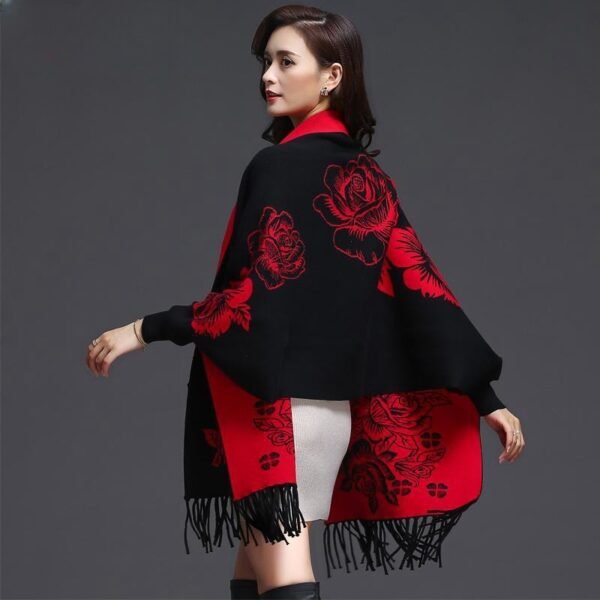 Mid-length Tassels Loose-fitting Knitted Cardigan Thickened Sweater Cashmere Outerwear - Image 2