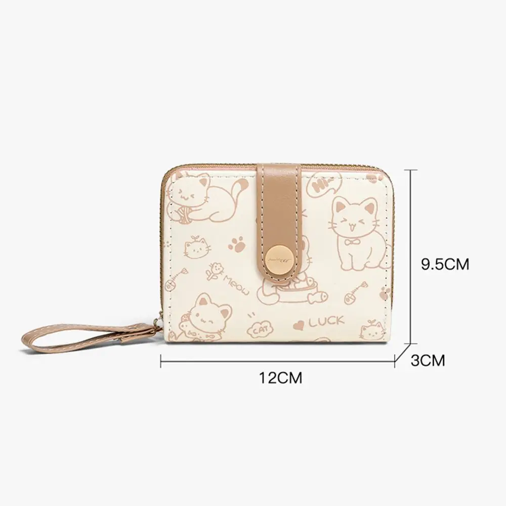 Cute Cat Coin Purse Women Fashion Short Wallet PU Leather Large Capacity Wallet Lightweight ID Card Holder Travel Cash Coin Bag - Image 6