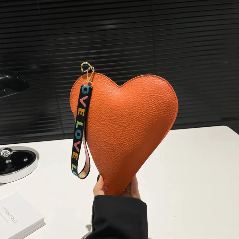 PU Coin Purse Trendy Female Bag Women Wallets New Heart-shaped Bag Zipper Purse Wrist Clutch Storage Portable Bag Fashion - Image 9