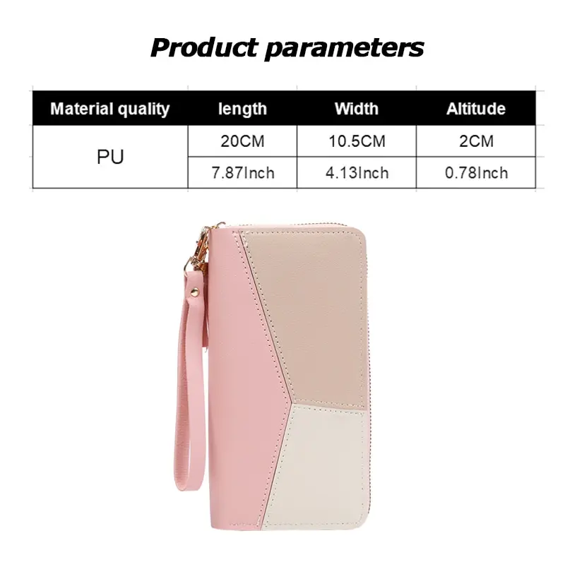 Fashion Zipper Wallets Womens Long Purses Handbags Coin Purse Cards Holder PU Leather Billfold Wallet - Image 4