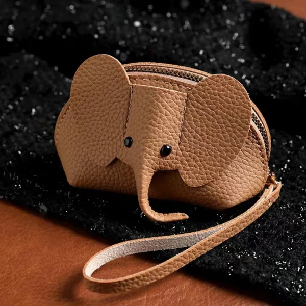 PU Leather Elephant Money Bag Women Coin Purse With Key Ring Multifunctional Zipper Storage Bags Key Case - Image 8