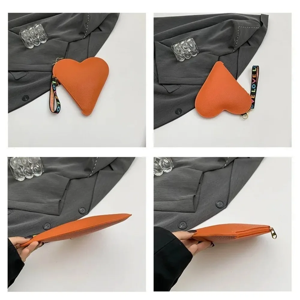 PU Coin Purse Trendy Female Bag Women Wallets New Heart-shaped Bag Zipper Purse Wrist Clutch Storage Portable Bag Fashion - Image 13