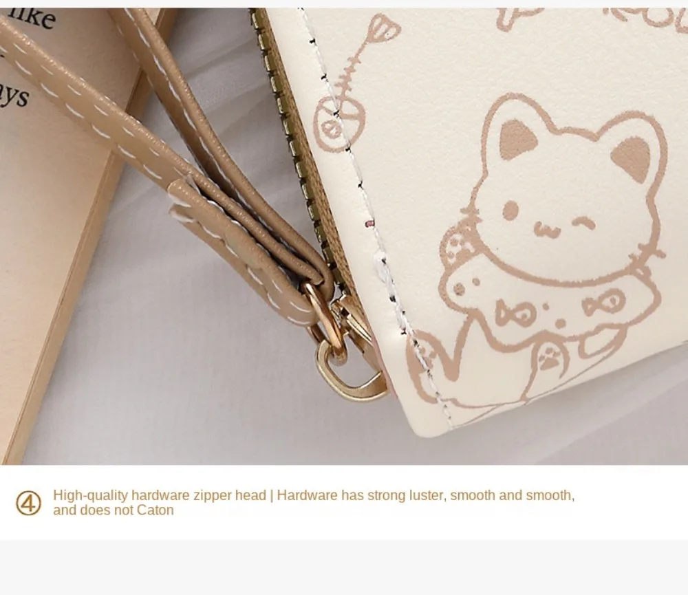 Cute Cat Coin Purse Women Fashion Short Wallet PU Leather Large Capacity Wallet Lightweight ID Card Holder Travel Cash Coin Bag - Image 17