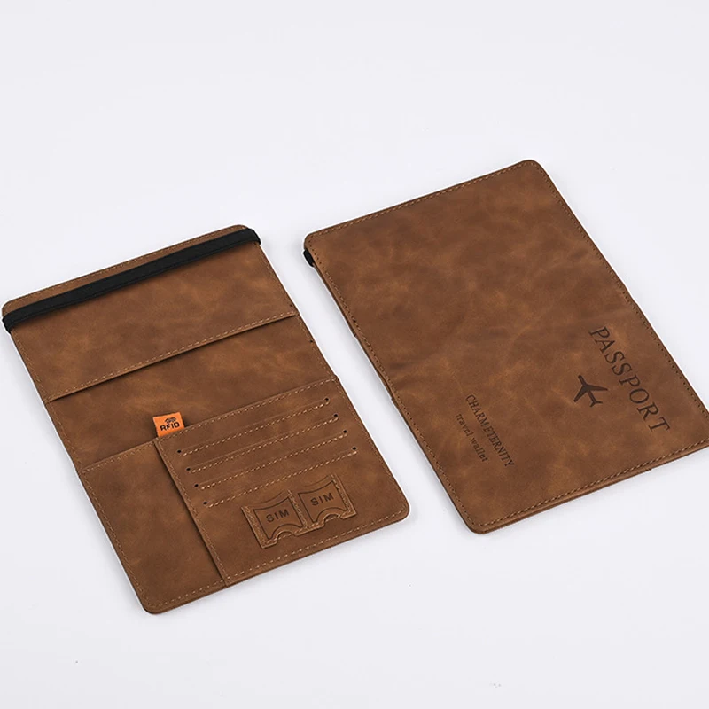 Men PU Leather Wallet Travel Passport Purse Card Male Travel Accessories Hand Carry Passport Business Cards Holder Wallet - Image 7