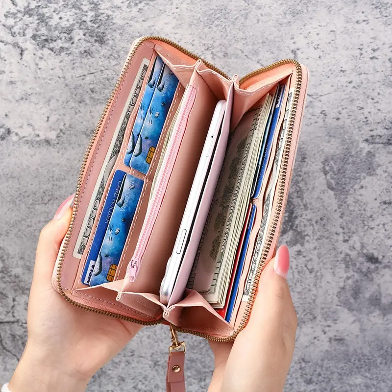 Fashion Zipper Wallets Womens Long Purses Handbags Coin Purse Cards Holder PU Leather Billfold Wallet - Image 5