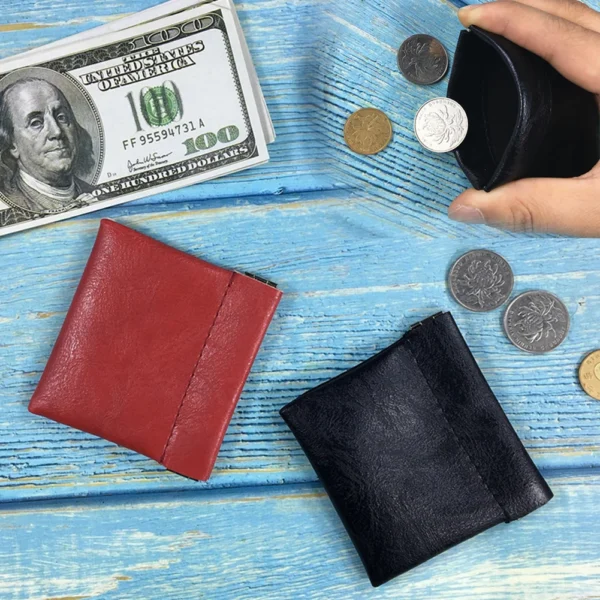 Pu Leather Coin Purse Women Men Small Mini Short Wallet Bag Money Change Key Earbuds Headphone Credit Card Holder For Kids Girl