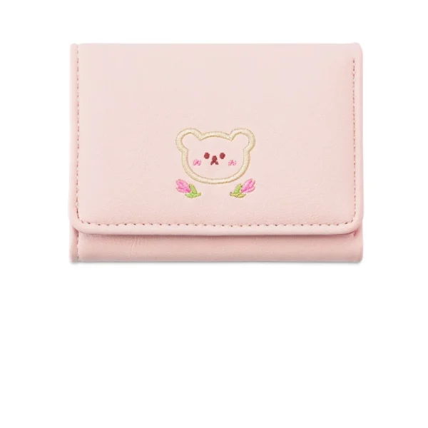 Pouch Kawaii Cute Tri-Fold Purses Portable Multiple Card Slot Bear Short Wallet Candy Color PU Leather Coin Purse Student - Image 10