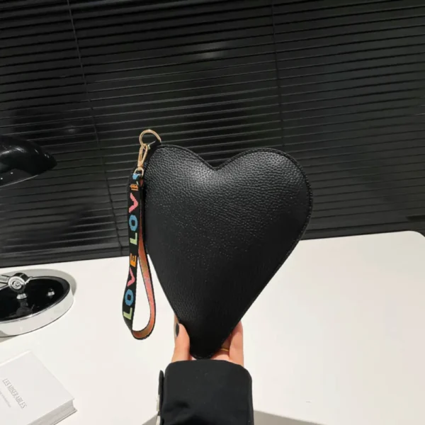 PU Coin Purse Trendy Female Bag Women Wallets New Heart-shaped Bag Zipper Purse Wrist Clutch Storage Portable Bag Fashion - Image 11