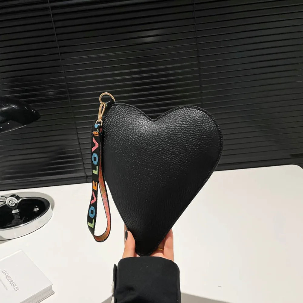 PU Coin Purse Trendy Female Bag Women Wallets New Heart-shaped Bag Zipper Purse Wrist Clutch Storage Portable Bag Fashion - Image 11