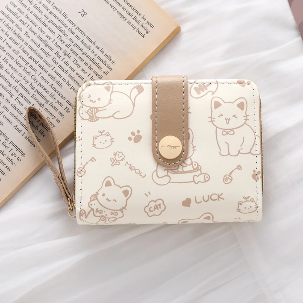 Cute Cat Coin Purse Women Fashion Short Wallet PU Leather Large Capacity Wallet Lightweight ID Card Holder Travel Cash Coin Bag - Image 10