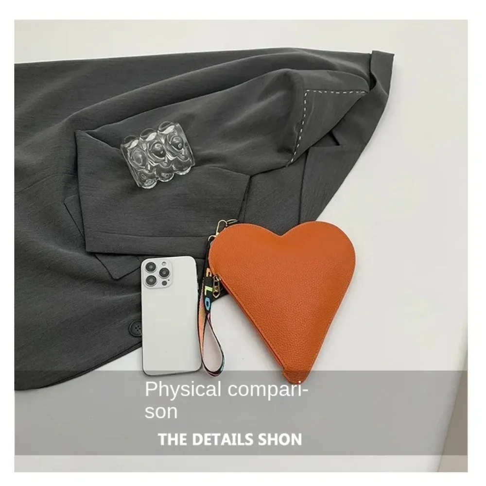 PU Coin Purse Trendy Female Bag Women Wallets New Heart-shaped Bag Zipper Purse Wrist Clutch Storage Portable Bag Fashion - Image 14