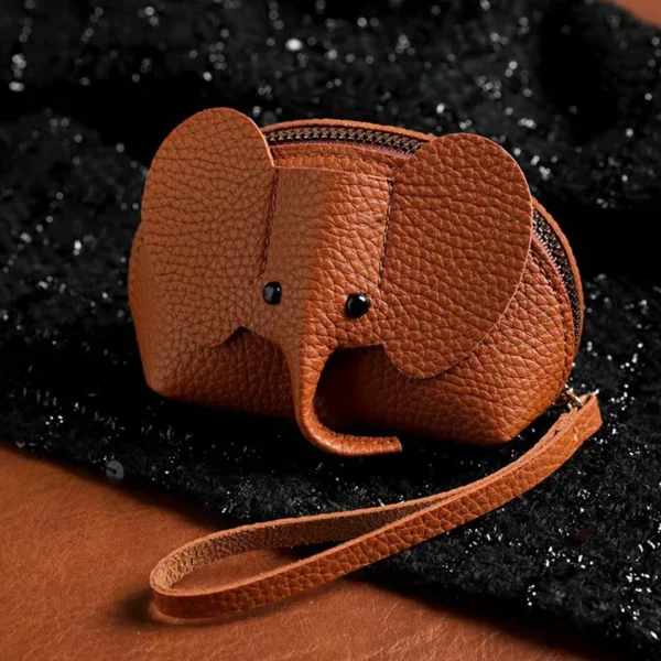 PU Leather Elephant Money Bag Women Coin Purse With Key Ring Multifunctional Zipper Storage Bags Key Case - Image 9