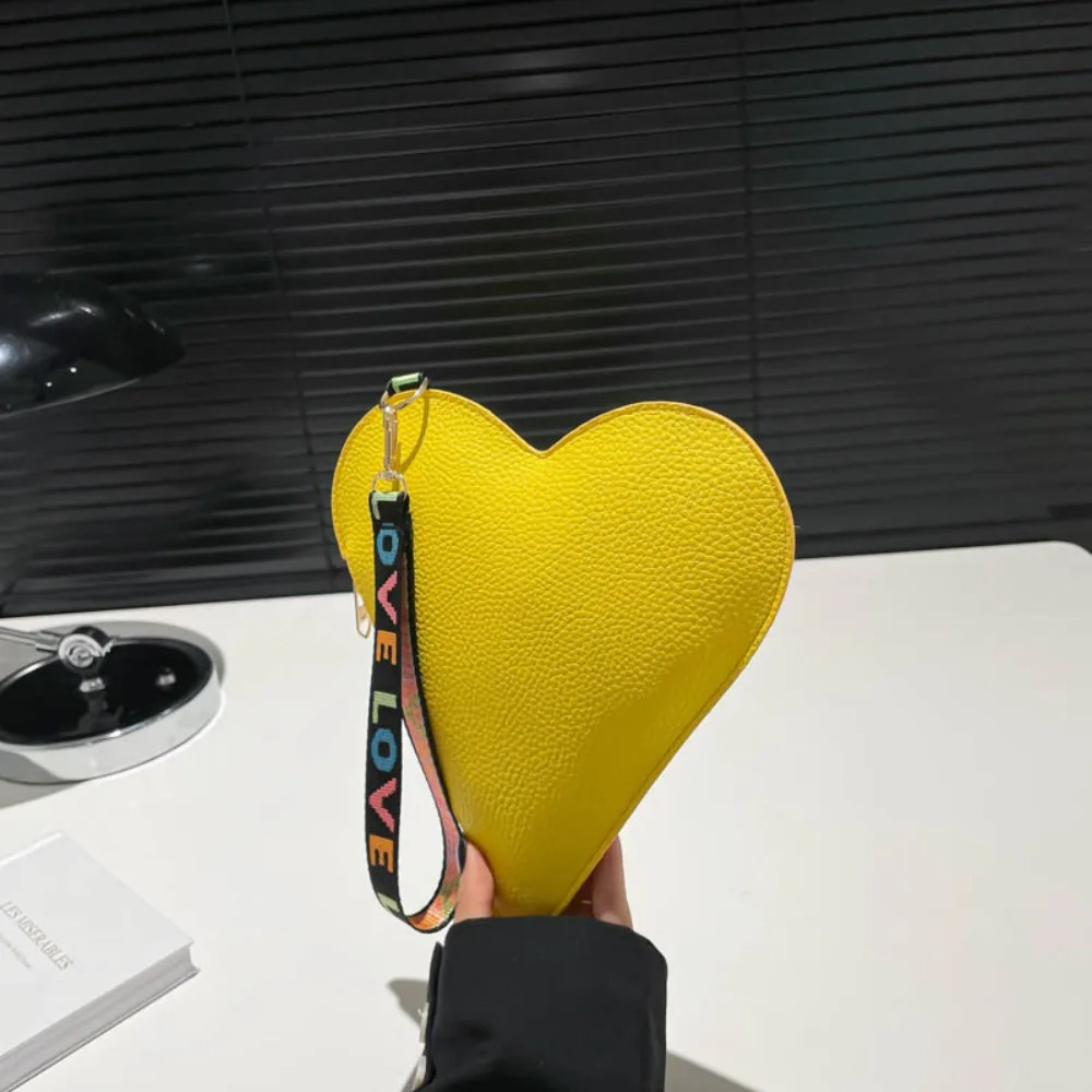 PU Coin Purse Trendy Female Bag Women Wallets New Heart-shaped Bag Zipper Purse Wrist Clutch Storage Portable Bag Fashion - Image 7