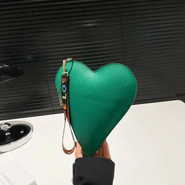 PU Coin Purse Trendy Female Bag Women Wallets New Heart-shaped Bag Zipper Purse Wrist Clutch Storage Portable Bag Fashion - Image 10