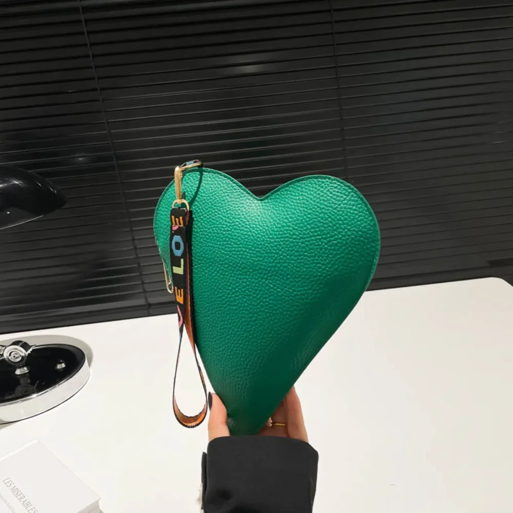 PU Coin Purse Trendy Female Bag Women Wallets New Heart-shaped Bag Zipper Purse Wrist Clutch Storage Portable Bag Fashion - Image 10