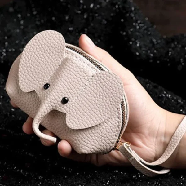PU Leather Elephant Money Bag Women Coin Purse With Key Ring Multifunctional Zipper Storage Bags Key Case - Image 4