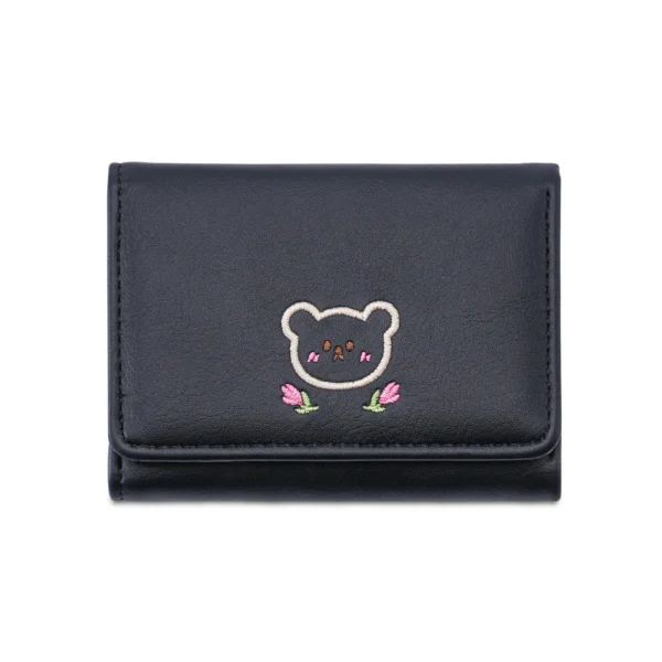 Pouch Kawaii Cute Tri-Fold Purses Portable Multiple Card Slot Bear Short Wallet Candy Color PU Leather Coin Purse Student - Image 11